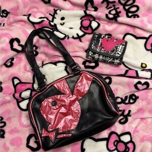 PLAYBOY Black and Pink Shoulder Bag